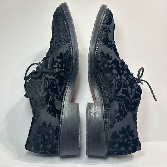 Givenchy Derby Oxford Flats Shoes Black IT 38 Lace Velvet Leather - Picture 4 of 14